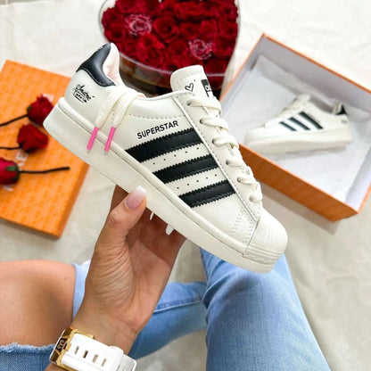 ADIDAS SUPER STAR BLANCO NEGRO ROSA